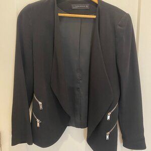 Black Zara Blazer with zipper embellishments - M